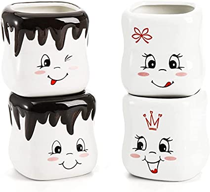 Photo 1 of Youeon Set of 4 Marshmallow Mugs, 7 Oz Hot Chocolate Mugs Hot Cocoa Mugs, Cute Coffee Mugs, Couple Matching Mugs, Marshmallow Gift for Anniversary Wedding Christmas Valentine Birthday - FACTORY SEALED
