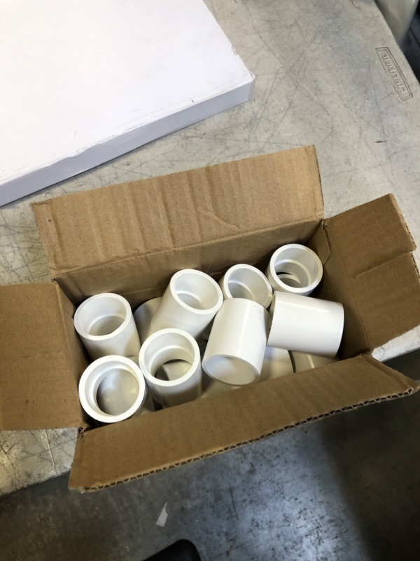 Photo 2 of 20 Pack 1" PVC Couplings Adapter Pipe Fittings, Furniture Build Grade SCH40 (Socket x Socket) 1 Inch PVC Slip Socket Connectors for DIY PVC Shelf Garden Support Structure, White 1Inch 20