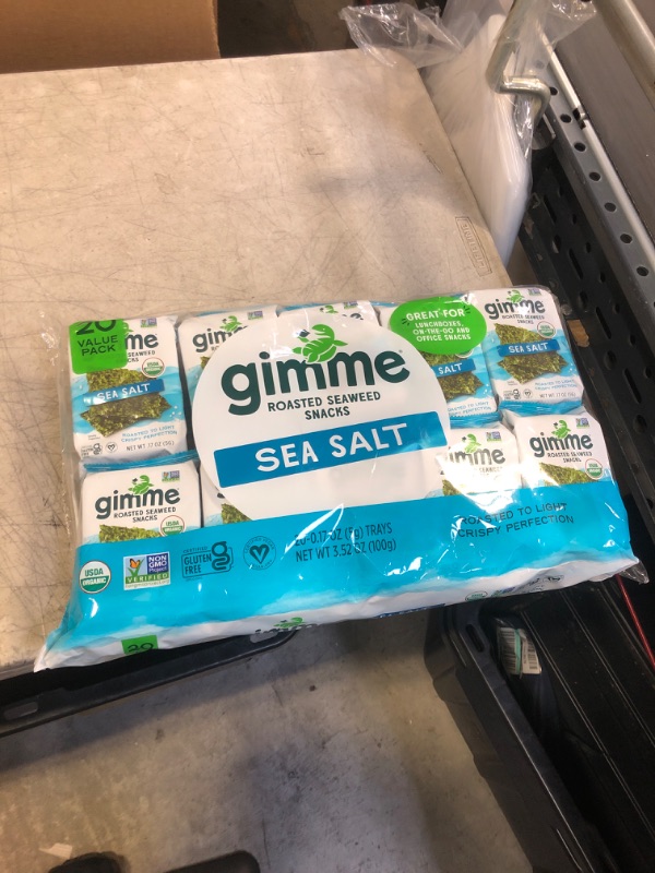Photo 2 of gimMe - Sea Salt - 20 Count - Organic Roasted Seaweed Sheets - Keto, Vegan, Gluten Free - Great Source of Iodine & Omega 3’s - Healthy On-The-Go Snack for Kids & Adults #1 Sea Salt