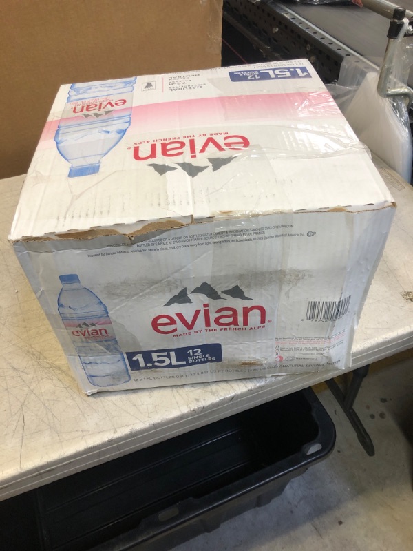 Photo 2 of evian Natural Spring Water, Naturally Filtered Spring Water, Individual Bulk-Size Water Bottles, 50.72 Fl Oz (Pack of 12) 50.7 Fl Oz (Pack of 12)