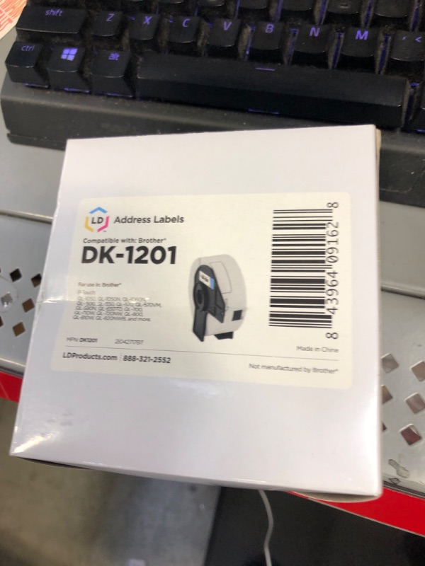 Photo 2 of LD Compatible Address Label Replacements for Brother DK-1201 - 1.1 in x 3.5 in (White, 400 Count) 1.1" x 3.5"
