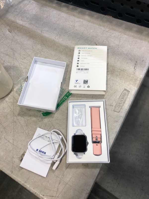 Photo 1 of 2022 Smart Watch with Bluetooth Call for Men Women, IP67 Waterproof Fitness Tracker with 1.7" HD Display Blood Pressure SpO2 Heart Rate Temperature Sleep Monitor for Android and iOS Phones Pink