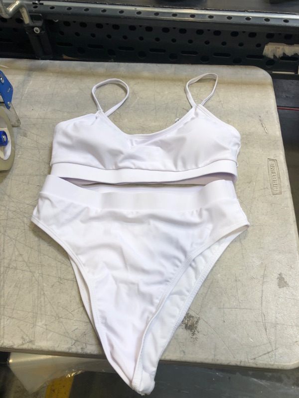 Photo 1 of 2 PC WHITE BIKINI SET ( SIZE: MED) 