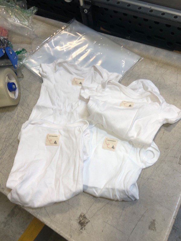 Photo 1 of 4 PC WHITE BABY ONESIES ( SIZE: 3-6 M ) 