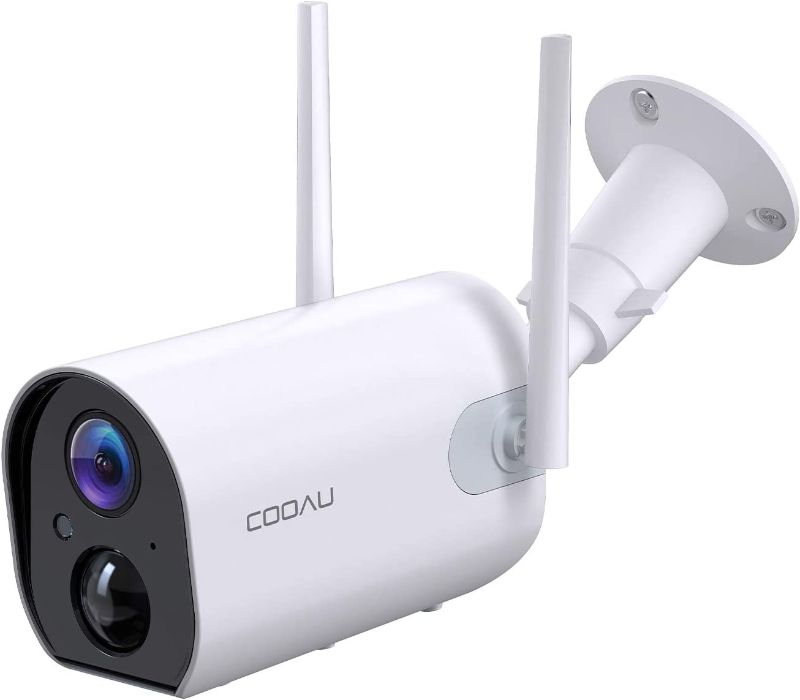 Photo 1 of COOAU Wireless Security Camera Outdoor, WiFi Rechargeable Battery Powered Home Cameras, 1080P Surveillance Camera with Night Vision, 2-Way Audio, IP65 Waterproof, Encrypted SD/Cloud Storage
