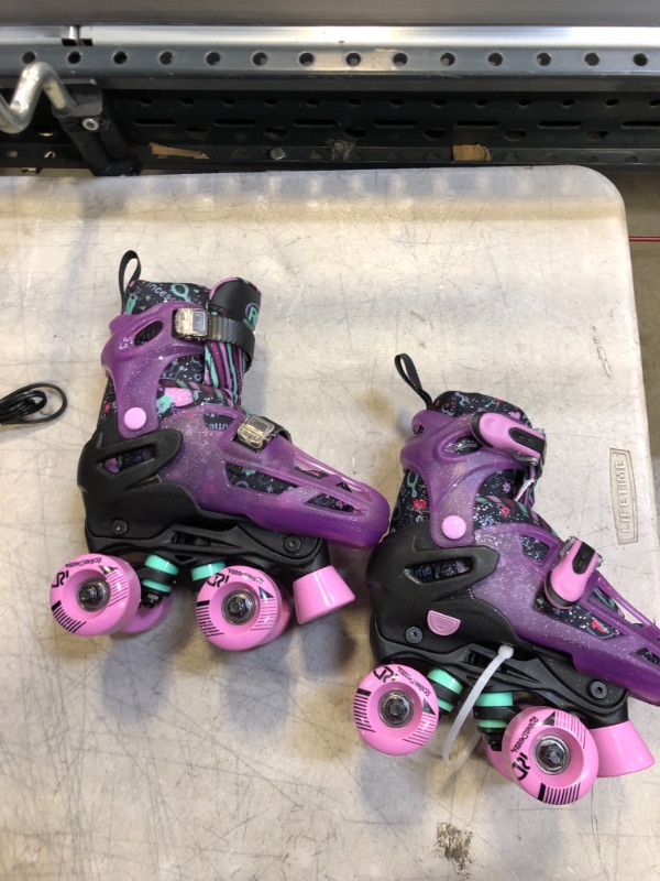 Photo 2 of Roller Derby Lomond Kids' Adjustable Inline-Quad Combo Skates - Black  SIZE 12/2 --

