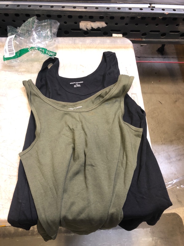 Photo 1 of 2 PC BLACK AND GREEN TANK TOPS ( LARGE ) 