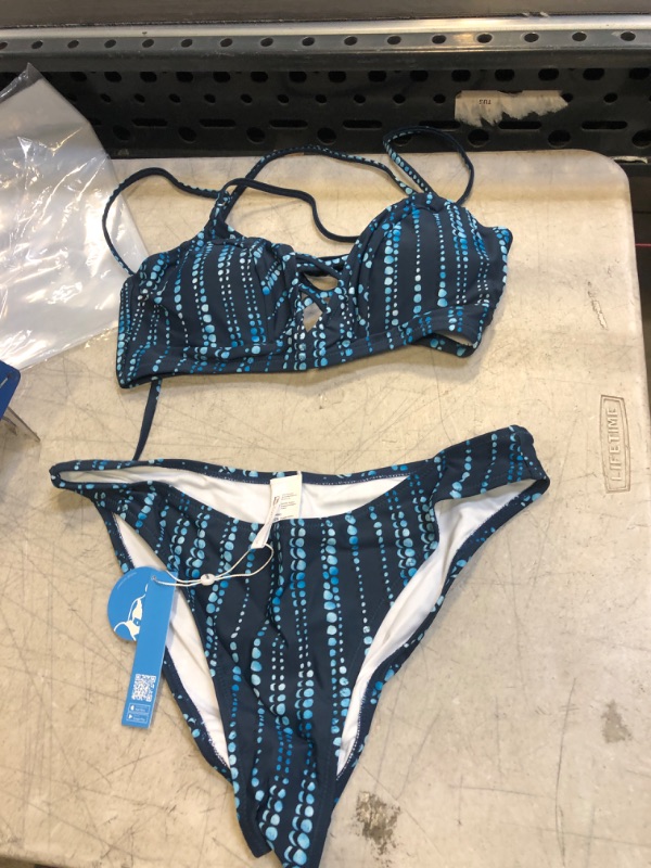 Photo 1 of 2 PC MULTI BLUE BIKINI SET ( SIZE: LARGE ) 