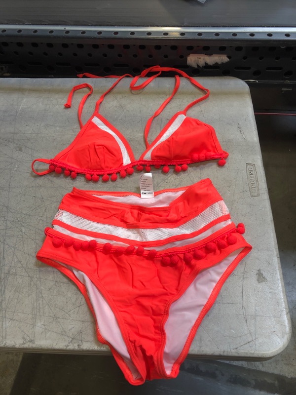 Photo 1 of 2 PC NEON ORANGE BIKINI SET ( SIZE: 4 ) 