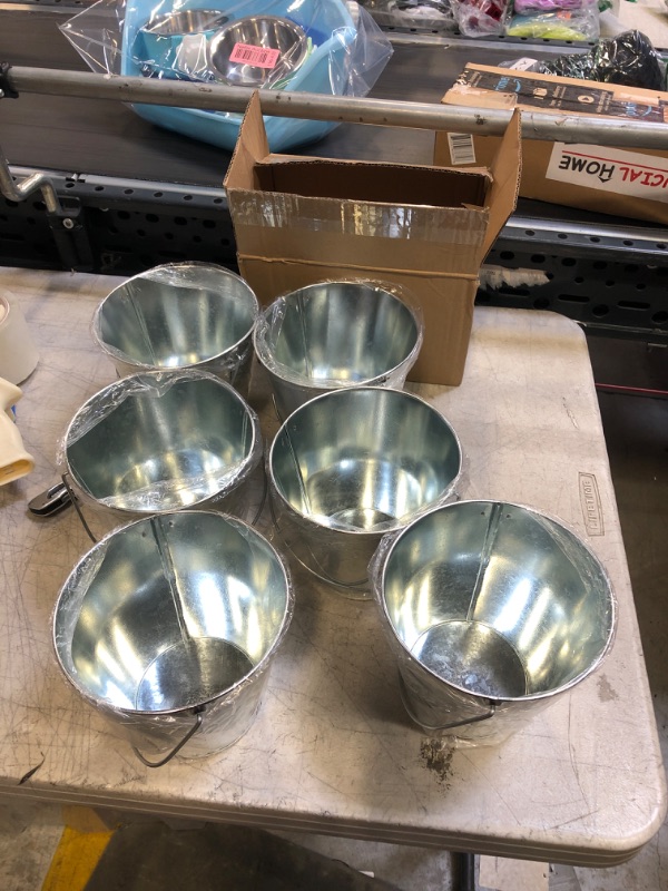 Photo 1 of 6 PC SMALL METAL PAILS 