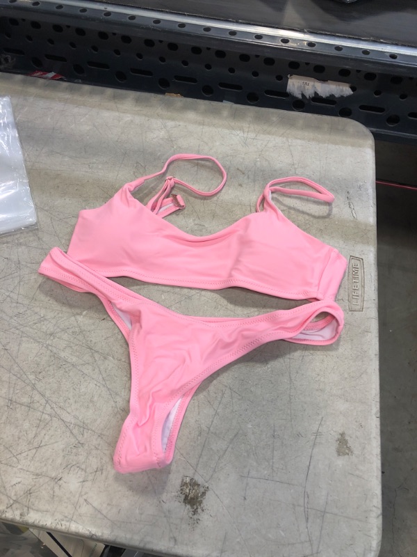 Photo 1 of 2 PC LIGHT PINK BRAZILIAN BIKINI SET ( SIZE: MEDIUM ) 