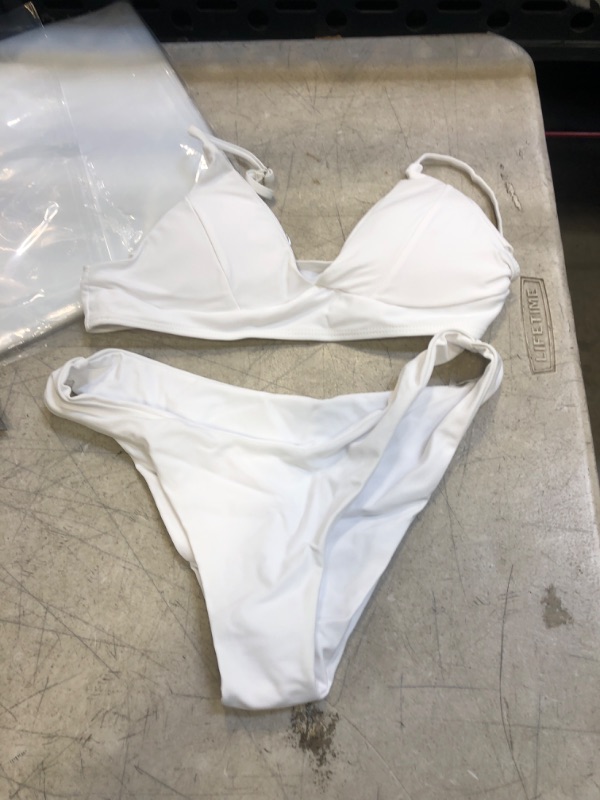 Photo 1 of 2 PC WHITE BIKINI SET ( SIZE: SM ) 