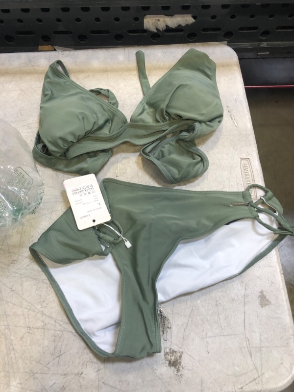 Photo 1 of 2 PC LIGHT GREEN BIKINI SET ( SIZE: LARGE ) 