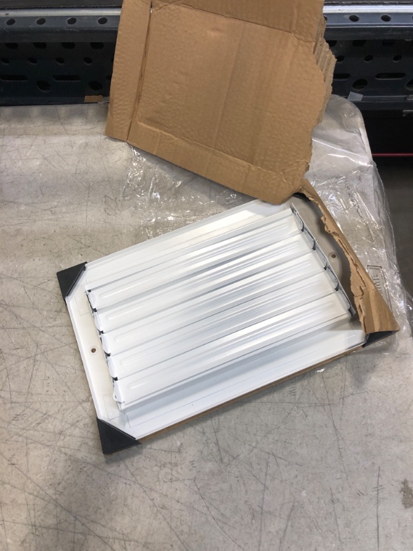 Photo 2 of 10" X 6" 1-Way AIR Supply Grille - Vent Cover & Diffuser - Flat Stamped Face - White [Outer Dimensions: 11.75"w X 7.75"h] 10 x 6 - 1 Way White