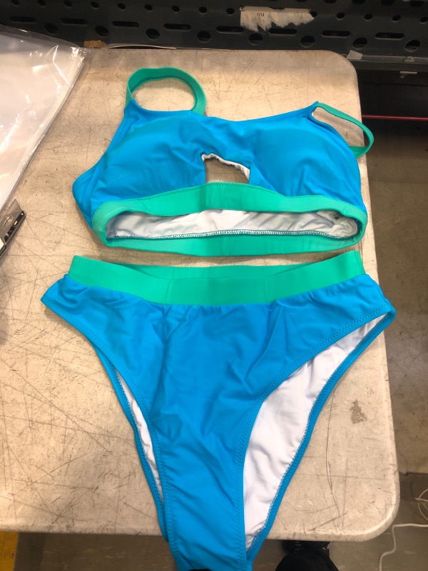 Photo 1 of 2 PC BLUE AND GREEN BIKINI SET ( SIZE : LARGE ) 