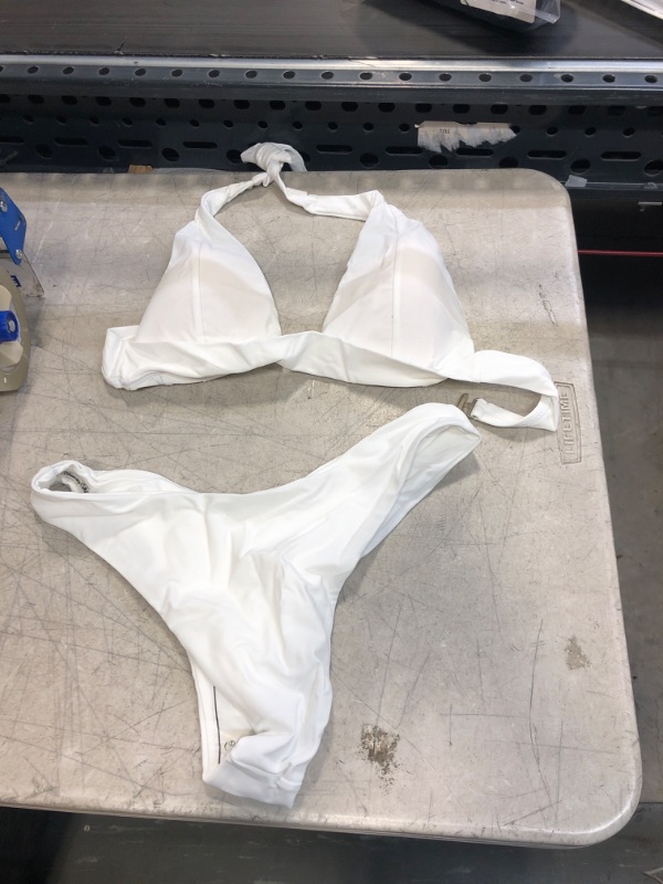 Photo 1 of 2 PC WHITE BIKINI SET ( SIZE LARGE ) 