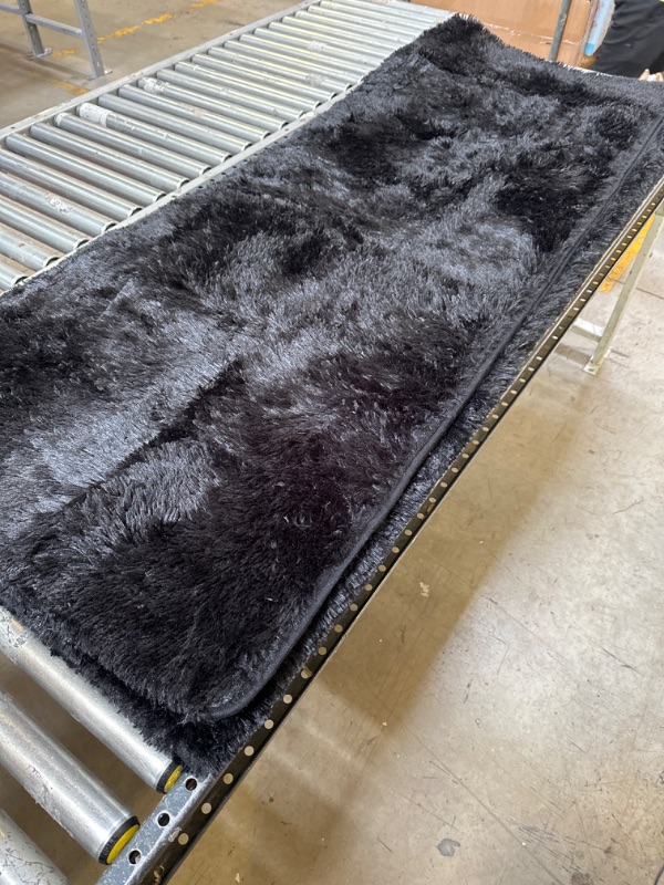 Photo 1 of 72" Black Fur Area Rug 