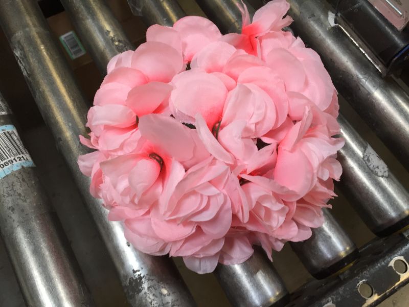 Photo 2 of  Pink Simulation Rose Flower Ball, 9 Inch Kissing Ball Bouquet Decoration, Wedding Hanging Decoration, Party Home Decoration 1pc, Pink
