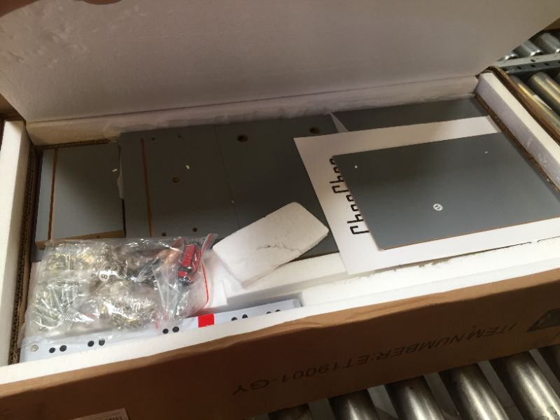 Photo 1 of ChooChoo End Table with Flip Top, Narrow Side Table for Small Spaces, End Table with Storage for Living Room Bedroom, Gray Grey