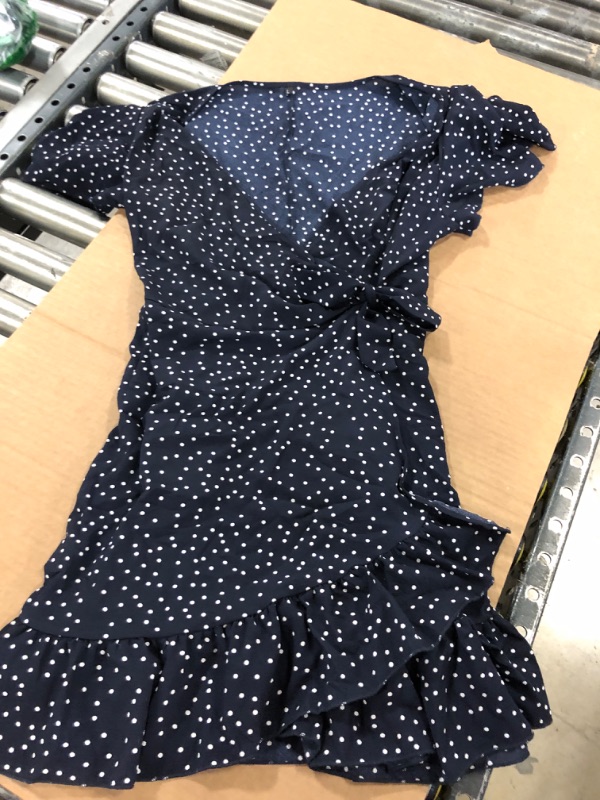 Photo 1 of  Relipop Summer Women Short Sleeve Print Dress V Neck Casual Short Dresses Medium  Navy Blue