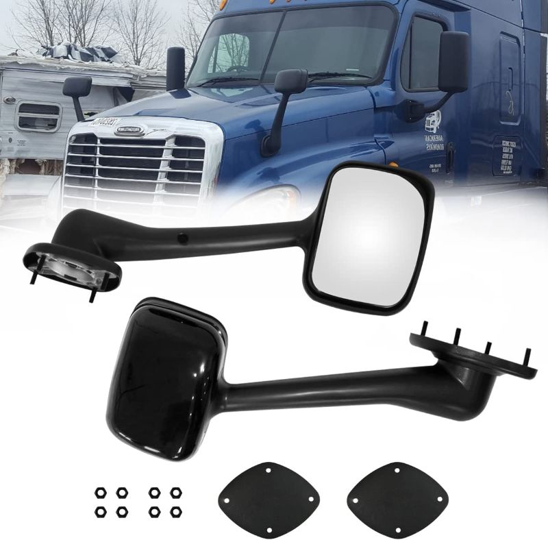 Photo 1 of 2PCS Black Hood Mirror for Freightliner Cascadia?2008-2016?,Pair Hood Mirrors Kit Trucks Driver Left and Passenger Side Pair Black