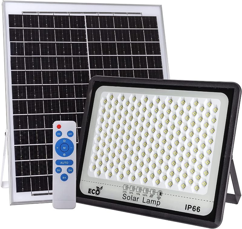 Photo 1 of 300W LED Solar Flood Lights, 24000 Lumens Street Flood Light Outdoor IP66 Waterproof with Remote Control Security Lighting for Parking Lot, Yard, Garden, Swimming Pool, Pathway
