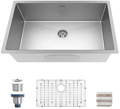 Photo 1 of  30-Inch Undermount Kitchen Sink, 16 Gauge Stainless Steel Undermount Single Bowl 30 x 18 x 10 inch Deep, Fits 33 inch Cabinet