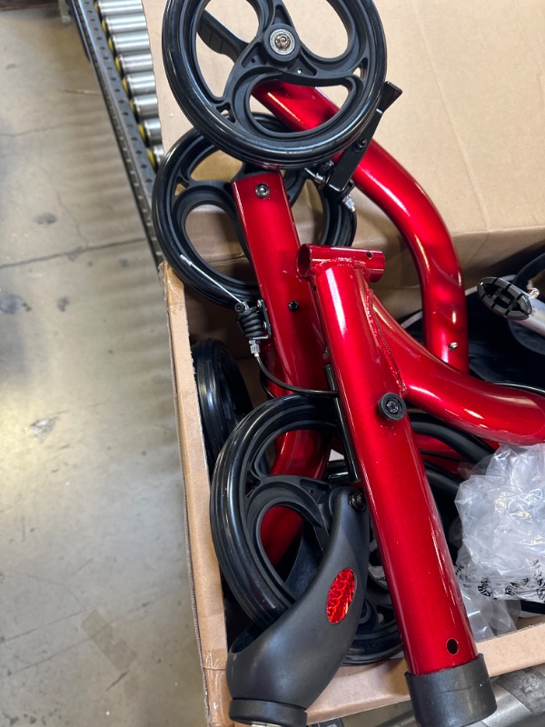 Photo 1 of Healconnex Rollator Walkers for Seniors-Folding Rollator Walker with Seat and Four 8-inch Wheels-Medical Rollator Walker with Comfort Handles and Thick Backrest-Lightweight Aluminium Frame and Basket Red