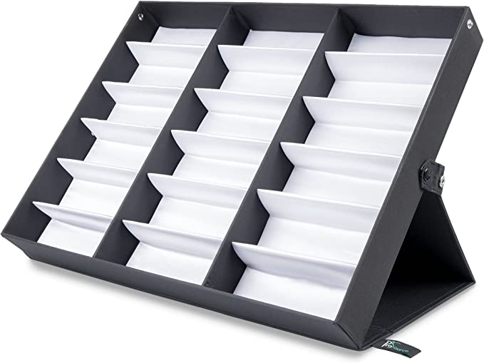 Photo 1 of 18 Piece Sunglass Eyewear Eye Wear Display Tray Case Stand. Also Great for Watches and Jewelry, black