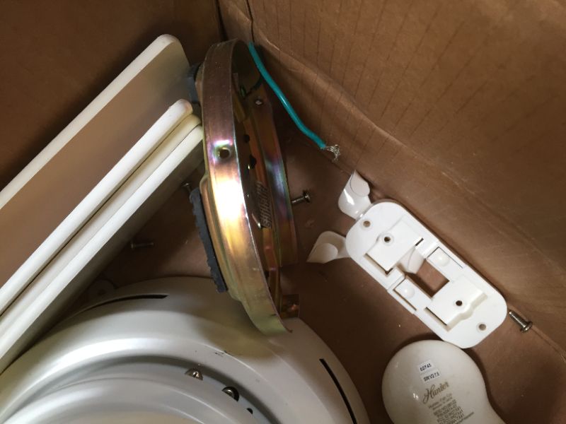 Photo 2 of MISSING HARDWARE!!! Minka-Aire F671L-WHF Pure 48 Inch Flush Mount Ceiling Fan with Integrated 16W LED Light in Flat White Finish