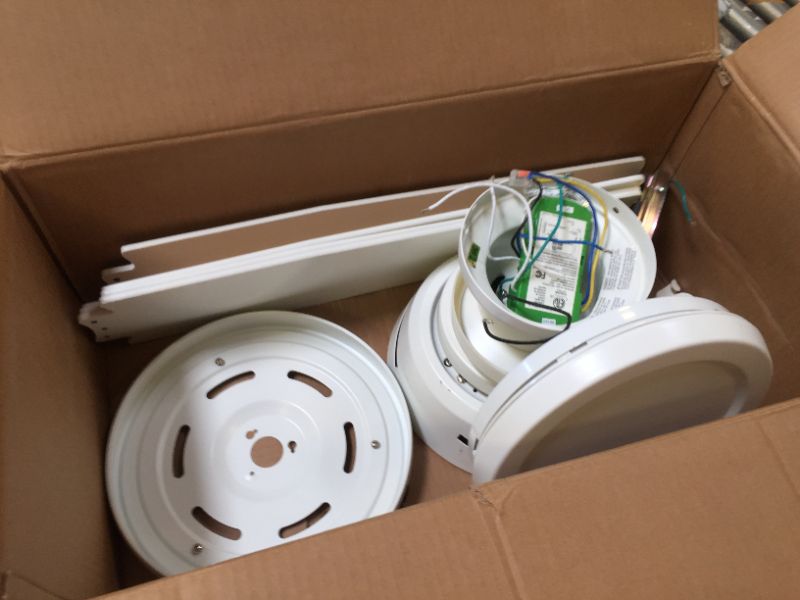 Photo 3 of MISSING HARDWARE!!! Minka-Aire F671L-WHF Pure 48 Inch Flush Mount Ceiling Fan with Integrated 16W LED Light in Flat White Finish