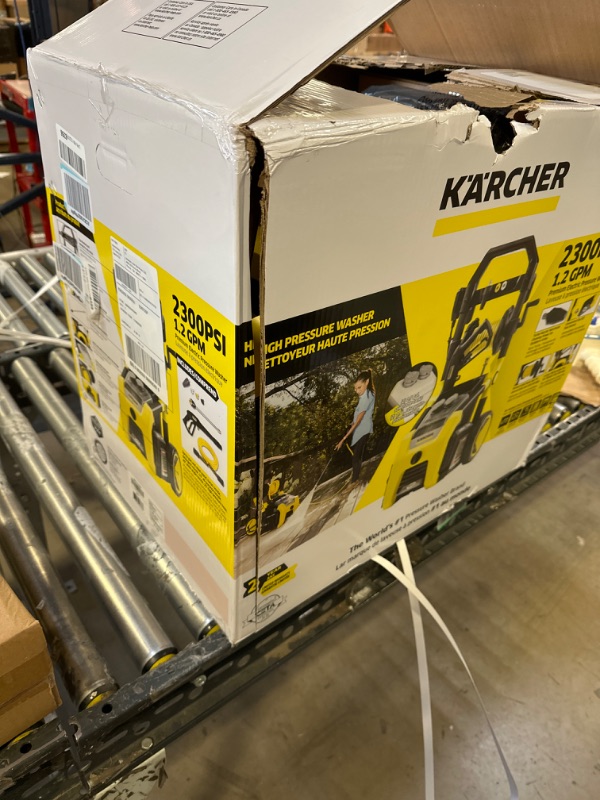 Photo 4 of 2300 PSI 1.2 GPM K2300PS Electric Power Pressure Washer with Turbo, 15-Degree, 40-Degree and Soap Nozzles -- BOX DAMAGED BUT ITEM REMAINS BRAND NEW 