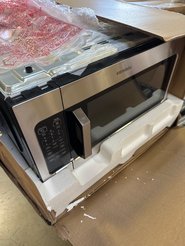 Photo 1 of Toshiba ML2-EM62P(SS) Large Countertop Microwave with Smart Sensor, 6 Menus, Auto Defrost, ECO Mode, Mute Option & 16.5" Position Memory Turntable, 2.2 Cu Ft, 1200W, Stainless Steel 2.2 Cu. Ft.-Smart Sensor
