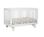 Photo 1 of babyletto Hudson 3-in-1 Convertible Crib with Toddler Rail, White and Hudson Changer Dresser, Grey/White