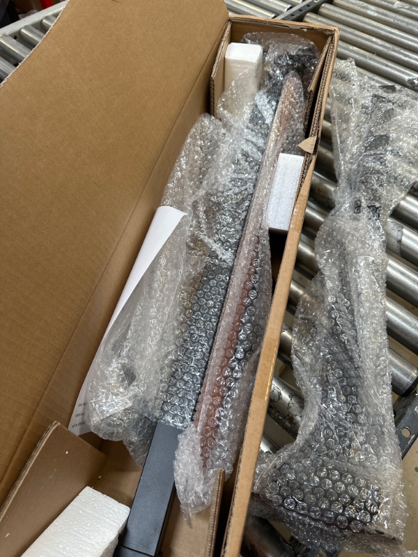 Photo 1 of UOKRR Handrails for Outdoor Steps 2 Steps Stair Railing Imitation Wood Grain Mild Steel Hand Rails for Concrete Porch Railing Fits 1 to 2 Steps