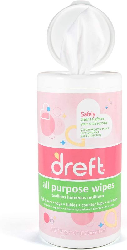 Photo 1 of Dreft Multi-Surface All-Purpose Gentle Cleaning Wipes for Baby Toys, Car Seat, High Chair & More, 70 Count
