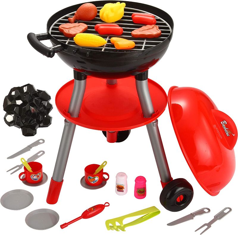 Photo 1 of 24 PCS Little Chef Barbecue BBQ Cooking Kitchen Toy Interactive Grill Play Food Cooking Playset for Kids Kitchen Pretend Play
