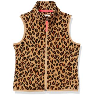 Photo 1 of Amazon Essentials Girls Polar Fleece Vest, Leopard, X-Large
