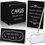 Photo 1 of  Funeral Memory Party Sets, 50 Celebration of Life Memory Cards, 2 Memory Signs, 1 Memory Box, 1 Silver Signature Pen for Celebration of Life Memorial Services 