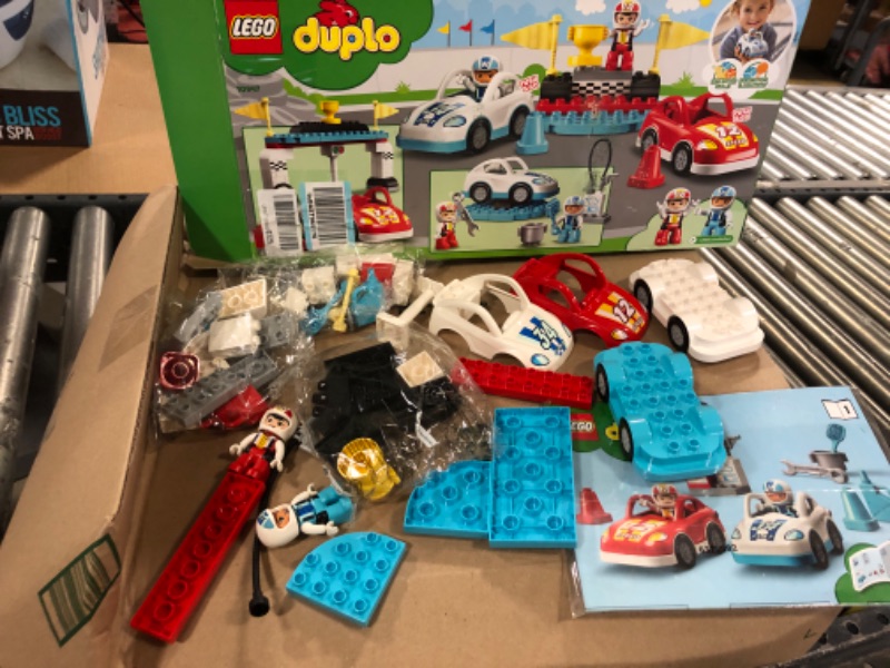 Photo 2 of LEGO DUPLO Town Race Cars 10947 Cool Car-Race Building Toy; Imaginative, Developmental Playset for Toddlers and Kids; New 2021 (44 Pieces) Frustration-Free Packaging