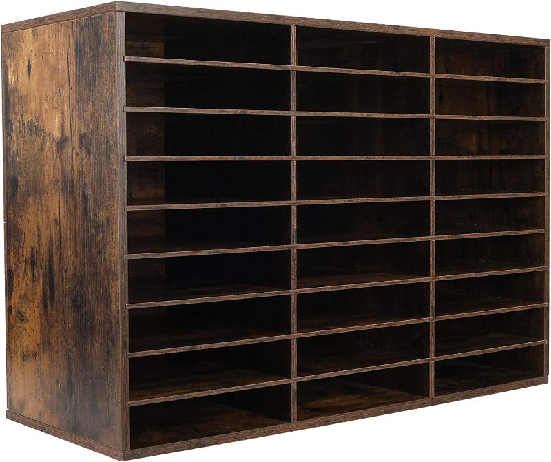 Photo 1 of 27 SLOTS WOOD DESK FILE ORGANIZER MAILROOM MAIL SORTER 