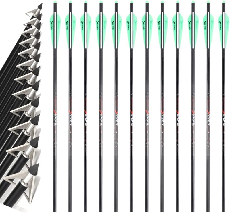 Photo 1 of  Crossbow Bolts  Archery Arrows Hunting with 4 inch Vanes 12 Pack