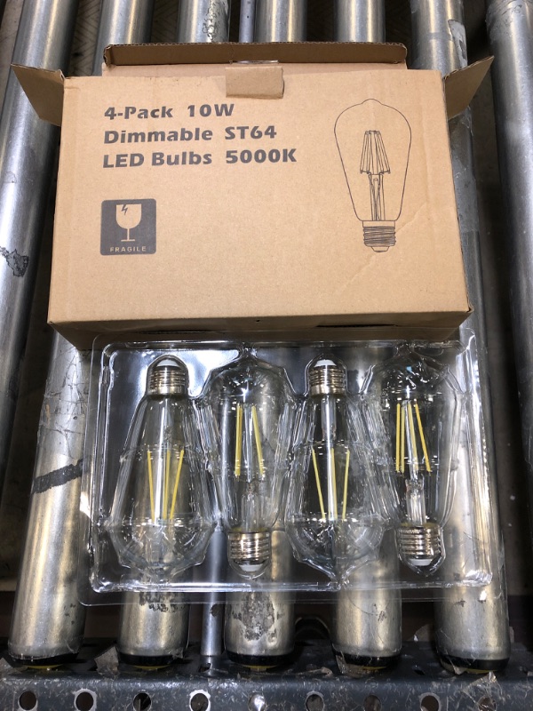 Photo 1 of 4 pack 10W dimmable ST64 LED bulbs