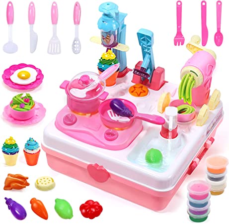 Photo 1 of Dough Sets Dough Tools Kit Kitchen Creations Ice Cream Maker Machine with Sound and Light (8 Color Dough Included)