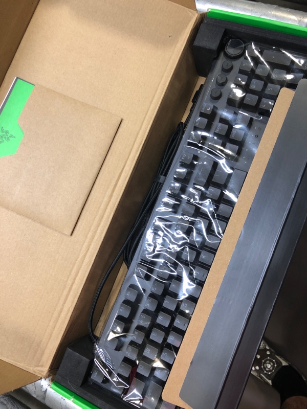 Photo 3 of Razer Huntsman V2 Optical Gaming Keyboard: Fastest Clicky Optical Switches w/Quick Keystrokes & 8000Hz Polling Rate - Doubleshot PBT Keycaps - Dedicated Media Keys & Dial - Ergonomic Wrist Rest Classic Black Keyboard Huntsman V2 Clicky Optical Switches