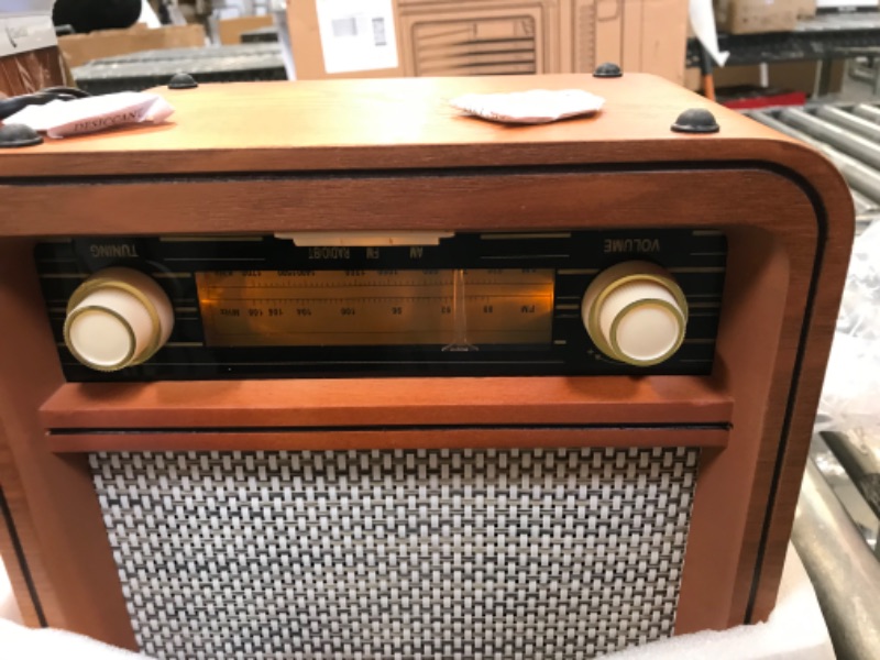 Photo 3 of ClearClick Classic Vintage Retro Style AM/FM Radio with Bluetooth & Aux-in - Handmade Wooden Exterior