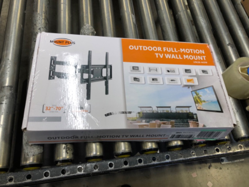 Photo 2 of Mount Plus MP-LPA36-443W Outdoor Full Motion Swivel Weatherproof Tilt TV Wall Mount for Most 32”~70” TVs Perfect Solution for Outdoor TV (Max VESA 400x400) 32" - 70" Full Motion