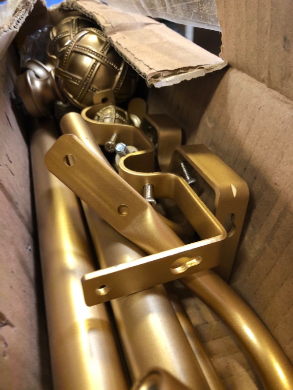 Photo 2 of 42" Gold Curtain Rods 