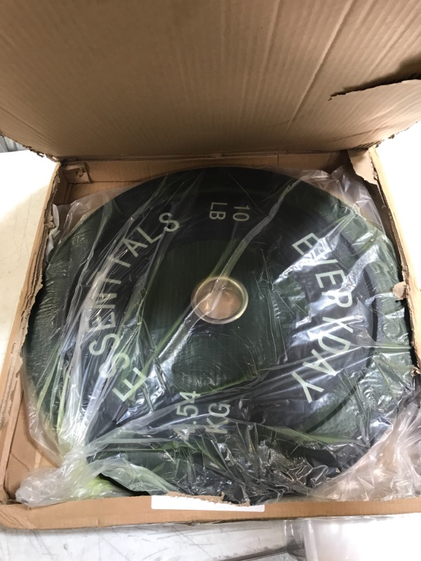 Photo 2 of BalanceFrom 2" Olympic Bumper Plate Weight Plates with 7FT Barbell Set, Multiple Packages E. 10LB Single Style #1