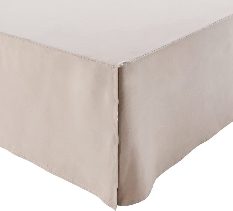 Photo 1 of Amazon Basics Lightweight Pleated Bed Skirt - Queen, Taupe
